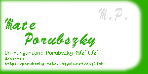 mate porubszky business card